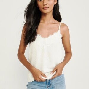Abercrombie & Fitch Womens Swiss Dot Lace Babydoll Camisole Coquette Fairy Small
